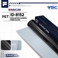 Sticker Carbon Fiber 7D Silver PET Glossy Fanchi Skotlet Karbon Wrapping Premium Motor Mobil 50 CM