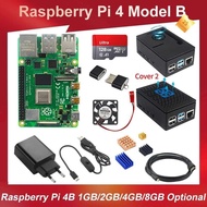 Official Raspberry Pi 4 8GB 4GB 2GB Kit Power Adapter ABS Case 32G 64G 128G Card Reader Heat Sink fo