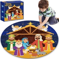 Nativity Scene Floor Puzzles for Kids Age 4-8, 70pcs Large Christmas Nativity Jigsaw Puzzles Educati