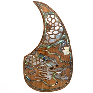 มังกร D45 Pickguard Gitar Akustik ทำจากไม้เนื้อแข็งฝังมังกรหอยเป๋าฮื้อ