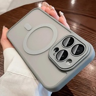 Magnetic Luxury Matte Translucent Case compatible For iPhone 11 12 13 14 15 16 Pro Max Plus For Magn