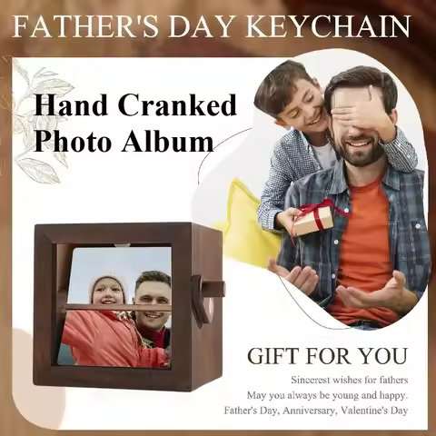 2025 DIY Emit Light Hand-cranked Page Turning Album for Commemorative Collection Gift Can Store 8/16