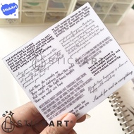 [STICKART] Quotes and Poetry Stickers/ Journal Stickers/ Journal Stickers PREMIUM MATERIALS AND QUAL