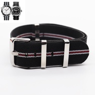 NATO Nylon Strap Elastic Watchband 20mm 22mm French Troop Parachute Elastic Canvas Strap for Seiko/Tissot/Citizen Watch Bracelet