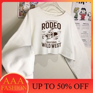 AAA FASHION WOMEN'S CROP SWEATER RODEO WILD WEST BABYTERRY (LD 116 P 45)