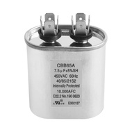 1499-546 Capacitor for Air Conditioners - 7.5uF+5% 370V/450V 60Hz 10,000 AFC Dual Run Ellipse Start 