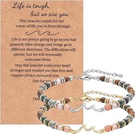 2 Pcs Wave Bracelets for Women with Meaningful Card the Waves of Life You've Been Through Meaningful