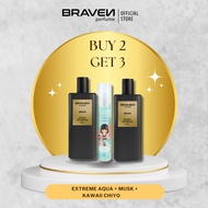 BRAVEN Men Perfume Set Parfum Lelaki - Buy 2 Get 3 - Extreme Series Fresh Aqua Powdery Musk 100ml