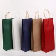 [In Stock]1PCS Kraft Paper Bag Wine Bag Handheld 38X15X8cm Wine Bag Kraft Paper Red Wine Packaging Bag Gift Bag