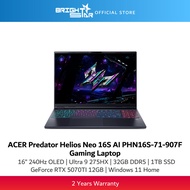 ACER Predator Helios Neo 16S AI PHN16S-71-907F Gaming Laptop - 16" OLED 240HZ/U9-275HX/32GB/1TB SSD/