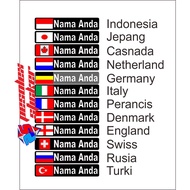 Cutting Sticker Name Sticker for Custom Country Flag Bicycles