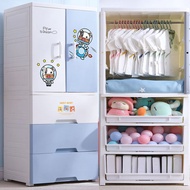 Almari baju [Large Space.can Hold More] 50 Wide Double Door Plastic Household Bedroom Baby Small War