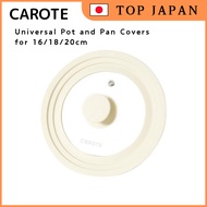 CAROTE Silicone Lid and Glass Cover Set - Universal Pot and Pan Covers for 16/18/20cm