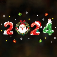 OP 2024 Merry Christmas Window Sticker Snowflake Santa Claus Elk Xmas Wall Sticker Christmas Decorations New Year Gift SG