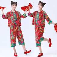 Joy Northeast Big Flower Cloth Two-person Transfer Costume Funny Men Women Back String Village Girl 