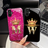 For Samsung Galaxy M06 F06 5G Fashion Crown Initial Letter Phone Case Samsung M06 F06 5G M 06 Lens P