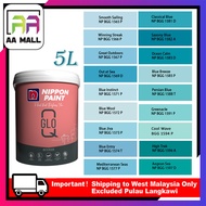 (1565-1597) 5L Nippon Paint Wall Interior Q-Glo Delightful Greens and Blue Greens