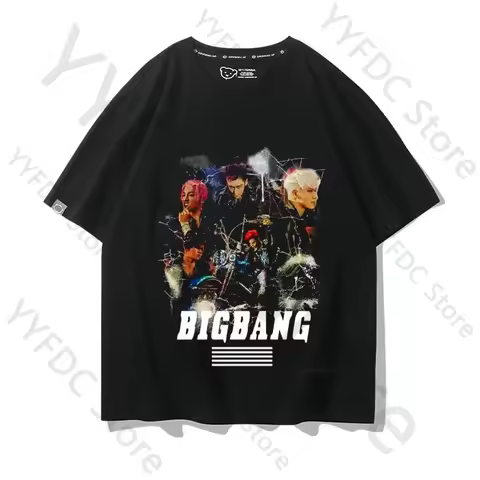 BIGBANG T Shirt Kpop Fashion G Dragon T.O.P TAEYANG DAESUNG Print T-shirt G-Dragon Pattern Women Men