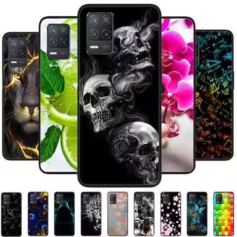 For Realme 8 4G 5G Case 8 Pro Soft Silicone Case For oppo Realme 8i RMX3151 Black Wolf Back Cover Fo
