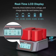 NP-FZ100 Portable 4-Slot Charger PD 45W Fast Charge for Sony A6600, A6700, A7C, A7III, A7IV, A7RIII/