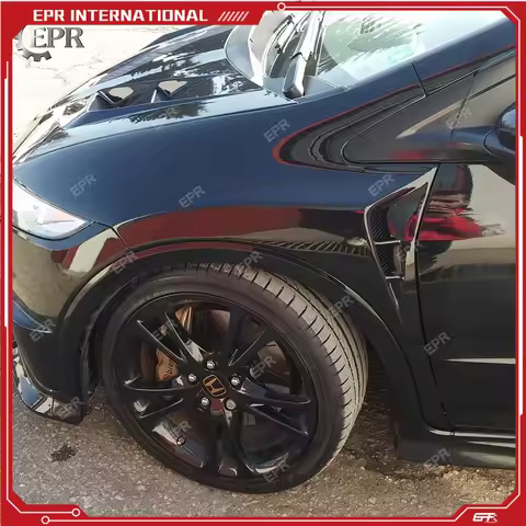 Carbon Fenders For Honda Civic (2006-2011) FN FK FN2 Type R Mugen Style Carbon Fiber Vented Front Fe