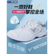 Genuine victor Victory Badminton Shoes Men's Shoes Women's Shoes White Sports Shoes Breathable Shock