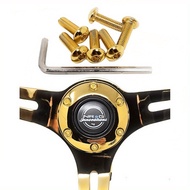 PERFORMANCE LAB GOLD STEERING WHEEL SCREWS FLAT BOTTOM ROUND TOP