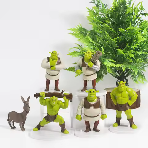 6Pcs/Set Anime Movies Shrek Donkey Dolls Action Figures Brinquedos Fans Toys Collection Model Toys F