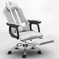 Office Desk Chair with Armrest Office,Armchair Breathable Fabric,Ergonomic Extra Padded Computer Desk Chair with Adjustable Task Chair Gas lift SGS tested,with Headrest and Retractable Footrest,Grey