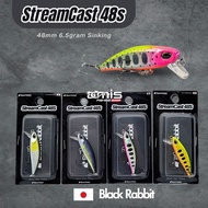Stream Cast 48s Minnow Lure Ultralight Casting Bait Black Rabbit