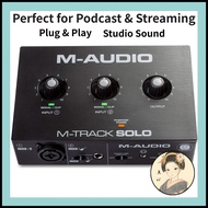 M-Audio M-Track Solo USB Audio Interface w/ Software Mac/Win Podcast Streaming Recording XLR Combo