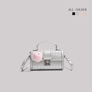 時尚手提枕頭包百搭單肩斜挎包【銀色】【尺寸：20cm*7cm*11cm】