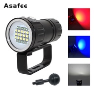 Asafee 20000LM Powerful Super Bright High Power LED Diving Flashlight 10 x XM-L2 + 6 x XHP90 LED Pho