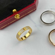 【Pawn -18K gold ring】 COD Cartier Ring New Style Three Rows of Diamonds Ring