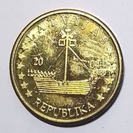 Uang Koin Negara Latvia 10 Cent Euro Pattern Tahun 2004 - pinisi 