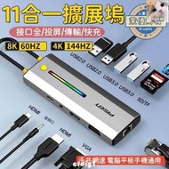 擴展塢 11合一 type-c擴展塢 拓展塢 集線器HDMI 轉換器 筆電轉接頭 多功能VGA同屏千兆網口拓展塢 2燊