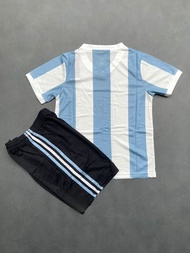 Jersey Kids Set 4RG3NTIN4 Home Biru-Putih 2025 Seri 50th Anniversary Setelan Sepak Bola Futsal Anak