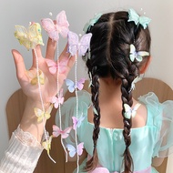 Hair Clip for Kids Pearl Butterfly Hair Clip Hair Braiding Chain Little Girl Sweet Fringe Hairpin Po