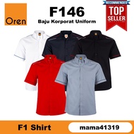 【mama41319】 OREN SPORT Baju Kemeja Korporat Lelaki Perempuan F1 Uniform Berkolar Lengan Pendek F146