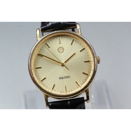Vintage1995 [Exc+5] Seiko Shell Oil 7N01-6D30 Gold Round 32mm Quartz Men's Watch