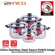 Zebra Stainless Steel Sauce Pot(H) Image 16cm/20cm/22cm/24cm/26cm