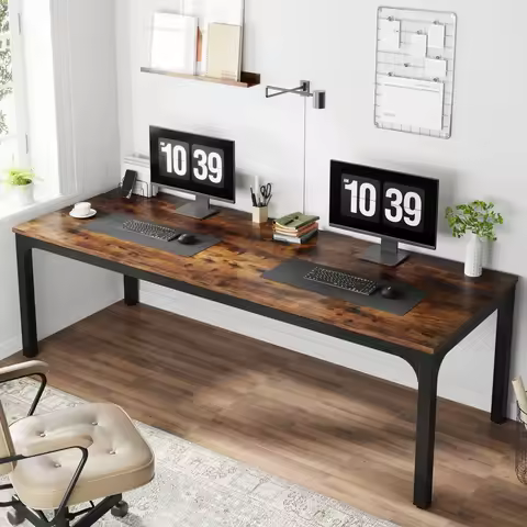 Tribesigns 78.7 Inches Extra Long Computer Desk 2 Person Desk, Double Long Desk, Workstaion for Home