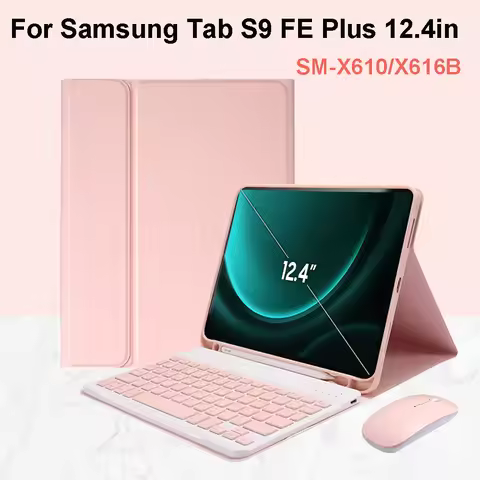 Case for Samsung Galaxy Tab S9 FE Plus 12.4inch Detachable Bluetooth Keyboard Case For Samsung Tab S