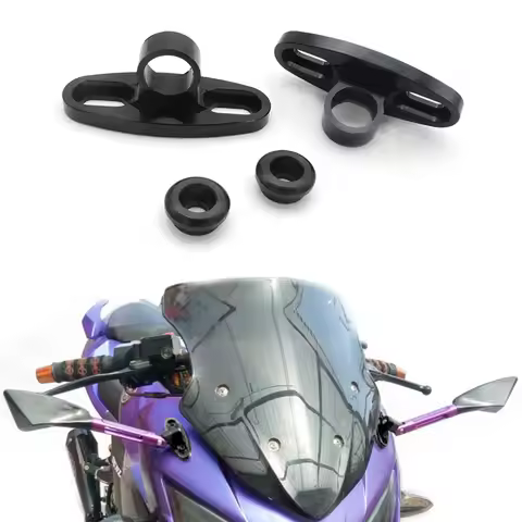 CNC 2PC Rearview Side Mirrors Adapter For Kawasaki Z1000SX ER6N/F ninja 250R/300 z1000 z900 z800 ZX1
