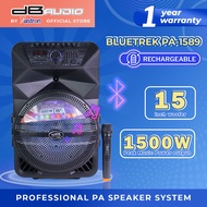 DB Audio by Astron BLUETREK PA-1589 Portable Mobile Trolley Bluetooth Speaker (1500W) (1 FREE Mic) (