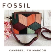 Preloved Tas Fossil Campbell pw maroon