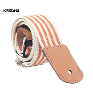 Fashion Double Color Stripe Cotton Webbing Adjustable Ukulele Shoulder Strap