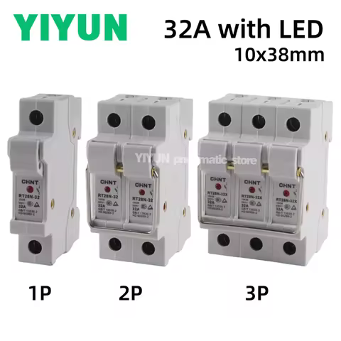 1PC RT28N-32X RT28N-32 RT28-63X RT28-63 1P 2P 3P 32A 63A Fuse Holder Base Only For 10x38mm 14x51mm 1