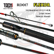 Joran TACHI Flexor Ultralight UL 1-4LB Singlehand Solid Carbon Spinning Casting Haruan Siakap PB Sal