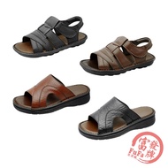 Fufa Shoes Niutou Brand Super Texture Genuine Leather Thick-Soled Sandals Slippers Men's Outing [Fufa Life Store]